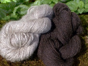 skeins of Timberwolf yarn